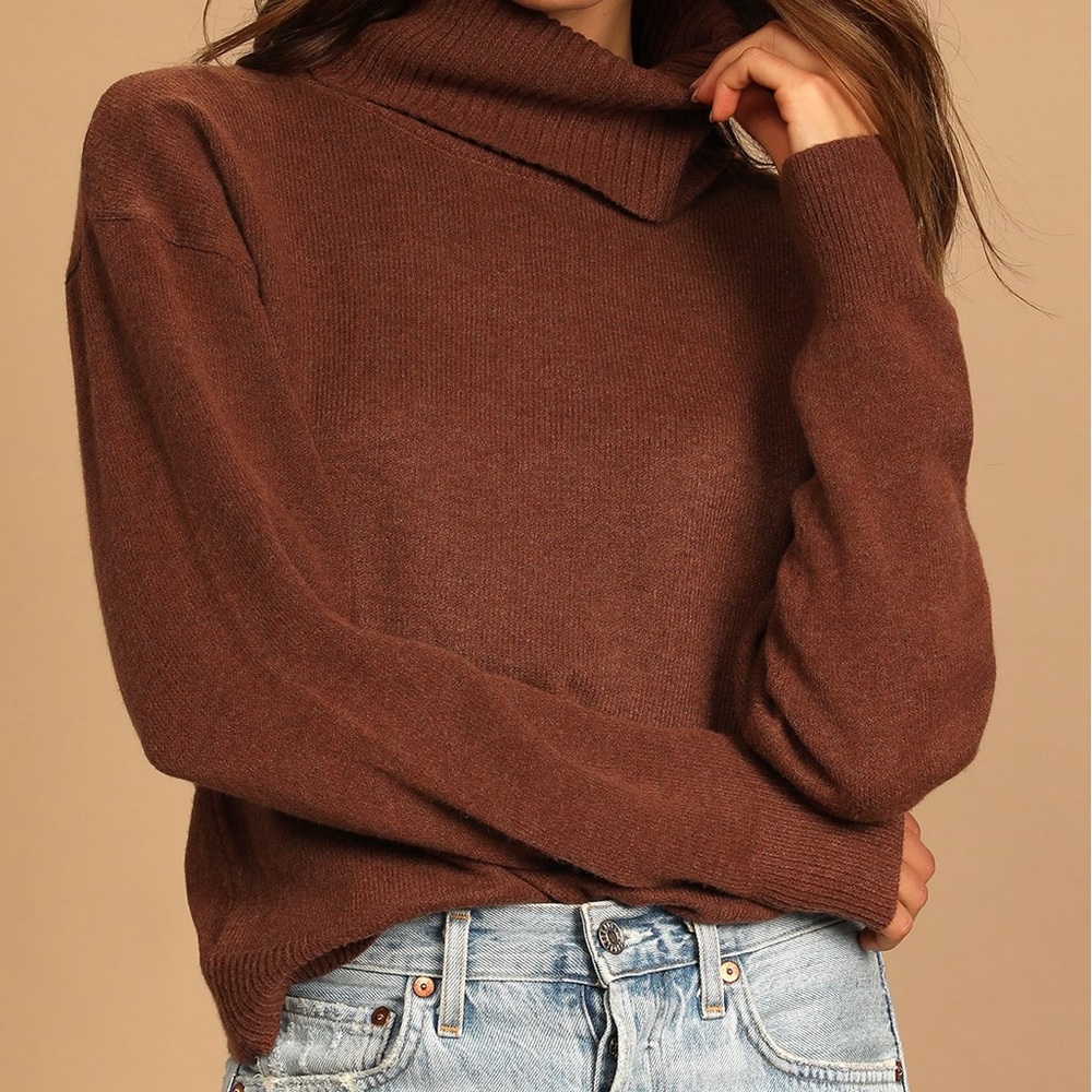 Brown Cowl Neck Sweater | Lulus | Size M